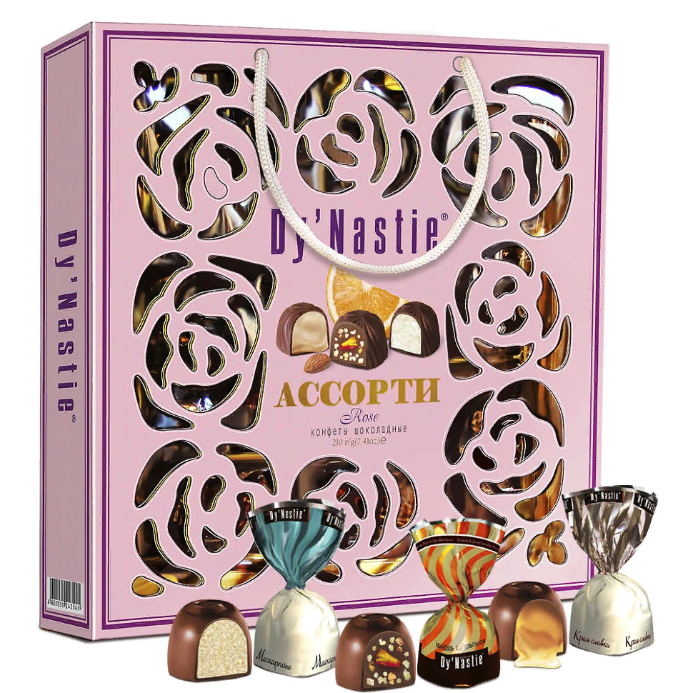  Династия Сумка 170г Конфеты "Ассорти ROSE"    в Пскове