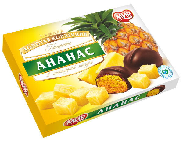 №2 КФ МИР Ананас в шоколадной глазури 160г в Пскове